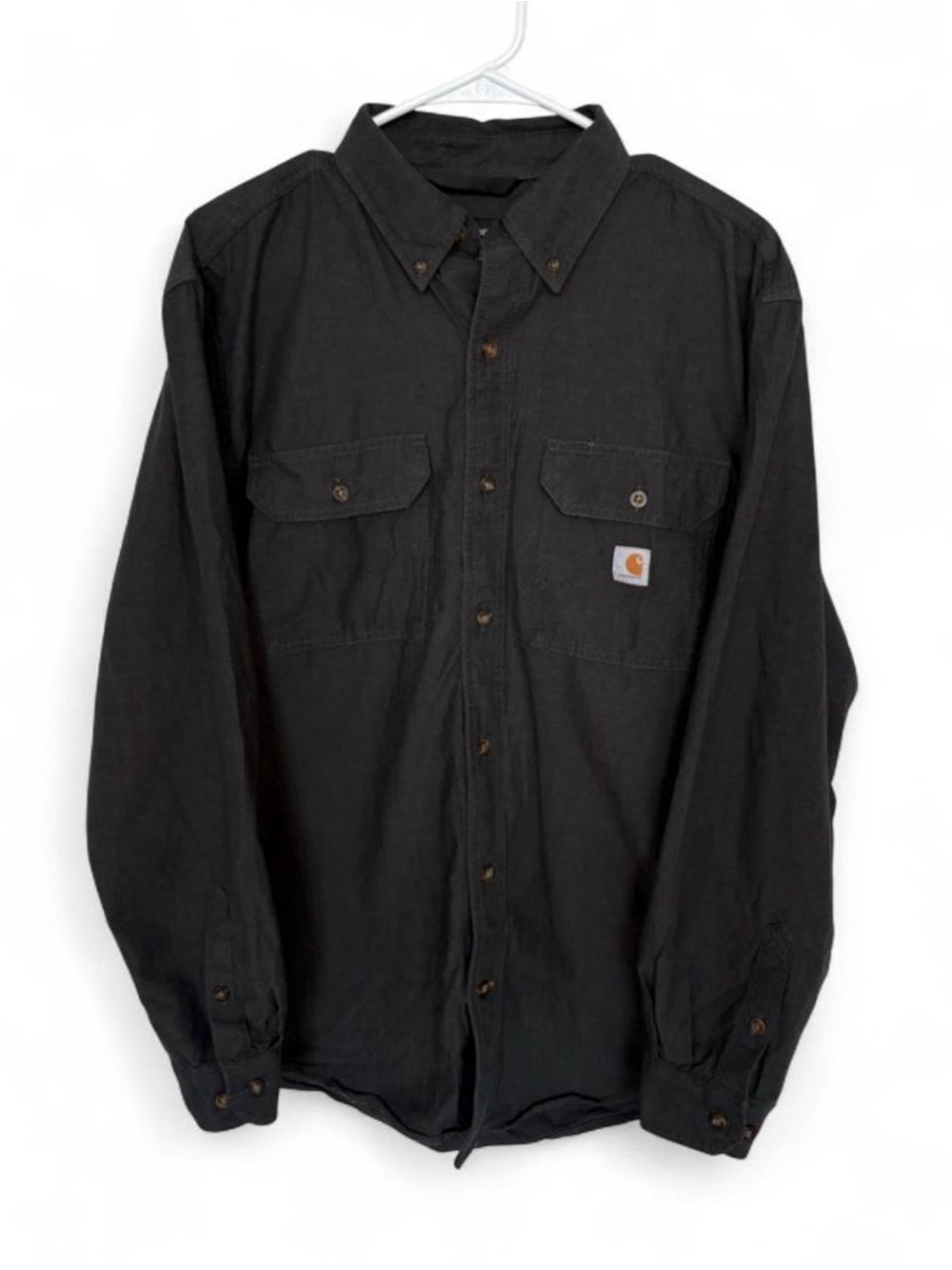 Men's Carhartt Loose Fit Midweight Button Up Shirt Medium Work Casual Utility